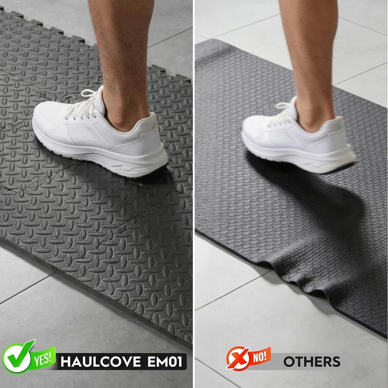 18 Tiles Puzzle Exercise Mat, EVA Interlocking Foam Floor Tiles, Non-Slip, Protective, Water-Resistant Flooring for Home Gym & Workout Equipment, 12.6" x 12.6" x 0.4", 18 Sq Ft