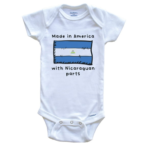 Made In America With Nicaraguan Parts Nicaragua Flag Baby Bodysuit