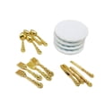 thumbnail image 3 of Plato de Accesorios de cocina Decoración de con cubiertos Dorado Zulema Plato de casa de muñecas, 3 of 7