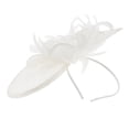 thumbnail image 1 of Sombrero tocado Diadema de plumas Sombrero de fiesta Sombrero Derby de flores Blanco, 1 of 9