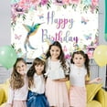 thumbnail image 6 of 7x5ft Hummingbird Birthday Backdrop Spring Watercolor Floral Background Girl Happy 1st Birthday Party Supplies Colorful Butterflies Decoration Photo Booth Props, 6 of 10