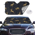 thumbnail image 2 of Uemuo Christmas Deers Pattern Accordion Car Windshield Sun Shade, Foldable Reflective Sun Visor for Car, Reflector Windshield Sunshade-Small, 2 of 7