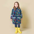 thumbnail image 2 of Children Kid Boy Girl Hooded Cartoon Print Rain Dungarees Build A Bear Rain Coat Windproof Waterproof Outwear Raincoat Trench Coat Hoodies Fleece Lined Coat Girls Clothes Ac Coats 2-11Y Big Girls Wind, 2 of 8