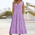 thumbnail image 2 of Ixbnca Robe Maxi pour Femmes Grande Taille, Robe Débardeur à Col en V, Décontractée, Sans Manches, Robe d'Été avec Poches, 2 of 6