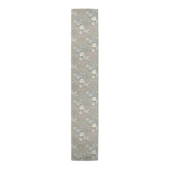 Creative Products Butterflies On Gray 16 x 90 Cotton Twill Table Runner