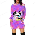 thumbnail image 3 of Sudadera con capucha pop coreana para mujer, estilo bohemio, con bolsillos grandes, informal, larga, a la moda, con estampado de Mickey Mouse de Disney, 3 of 5