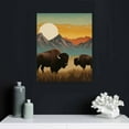 thumbnail image 4 of JRXY Framed Country Farmhouse Vibrant Bison Wall Art, Silhouette Animals Wall Decor Prints, Wilderness Nature Wall Décor for Living Room, Bedroom - 12"x16" White 12x16 in, 4 of 4