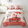 thumbnail image 2 of Castle Fairy Kids Teenagers Happy Valentine's Day Bedding Comforter Set 7pcs,Kawaii Gnome Truck Queen Bedding Sets Super Cozy,Romantic Love Heart Print Queen Sheet Sets,Microfiber Bedroom Decor, 2 of 8
