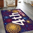 thumbnail image 3 of July 4th Washable Area Rug 3 x 5 ft Independence Day Retro Red Blue Yellow Fireworks Dark Blue, Soft Non Slip Rugs Stain Repellent Indoor Felt Carpet for Living Dining Room Bedroom Home Office, 3 of 9