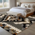 thumbnail image 4 of 8'x10' Area Rugs, Grey Orange Black Indoor Outdoor Area Rug for Living Room Bedroom, Boho Ethnic Geometric Southwestern Washable Bathroom Rugs Kitchen Floor Carpet Mats Home Decor Aesthetic, 4 of 8