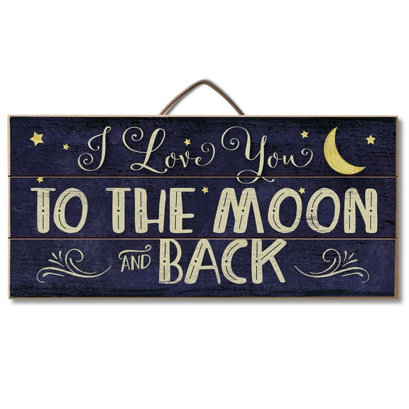 CounterArt "Love You To The Moon" Slatted Pallet Wood Sign 12" by 6"