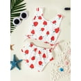 thumbnail image 3 of Little Girls Floral Bathing Suits Swimsuit Vest + Beach Shorts 2 Piece Outfits Set, 3 of 9