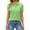 Green, variant on Qwertyu Women's Polo Shirts Short Sleeve 3 Buttons Work Blouses Summer Business Dressy Casual Tops Vermilion L