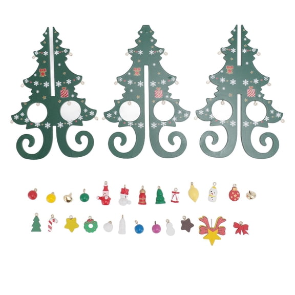 BIMZUC Miniature Wooden Christmas Tree Decor with Ornaments – Handcrafted Desktop Holiday Decoration, 5.5" x 7.5", Perfect Gift