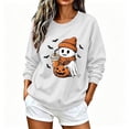 thumbnail image 2 of DIOAZUD Women's Halloween Sweatshirt Cute Funny Spooky Crewneck Long Sleeve Fall Tops Graphic Pullover Sweatshirts Pumpkin Patch Outfit, 2 of 8
