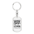 thumbnail image 1 of Become A Human First Stainless Steel or 18k Gold Premium Swivel Dog Tag Keychain, 1 of 8