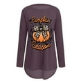 thumbnail image 4 of Womens Tops Long Sleeve Shirts Halloween Graphic Print Casual Loose Fit Crewneck Winter Fall Clothes for Women Tees Blouses Purple L, 4 of 4