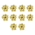 thumbnail image 3 of 10 piezas de adornos navideños de flor de Pascua de 5,7 pulgadas con purpurina navideña. Dorado, 3 of 8