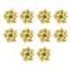 thumbnail image 3 of 10x Adornos de arreglo floral de Pascua navideña de 14,5 cm con flores brillantes para Dorado, 3 of 8