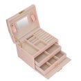 thumbnail image 6 of Jewelry Box Leather 3 Layer Space Saving Compact Portable Travel Jewelry Storage Case for Rings Earrings, 6 of 8