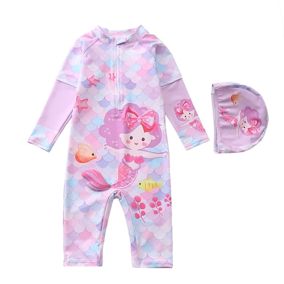9-10 T Girl Swimsuits Girls Long Sleeve Sun Protective Swimsuit With UPF 50 Rash Guard For Beach Pool Activities