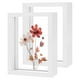 thumbnail image 1 of Paquete de 2 Marcos de Flores Secas Prensadas de Madera, Marco de Imagen Flotante de Acrílico Doble de 3.5 x 5 Pulgadas para Flores Secas/Mesa/DIY/Artesanías [Blanco], 1 of 7