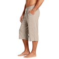 thumbnail image 3 of Migroa Mens Solid Capri Pants Elastic Waist Stretch Casual Trousers Summer Outdoor Beach Bottoms Beige L, 3 of 8