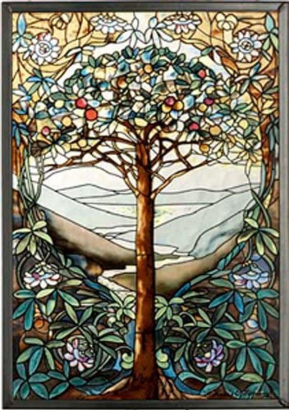 MI Hummel/Glassmasters 9-1/4 by 13-1/4-Inch Tree of Life Stained Glass Panel by MI Hummel/Glassmasters by Fenton 