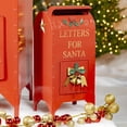 thumbnail image 4 of Set of 3 Glossy Red Christmas Mailboxes with Gold Details, 4 of 5