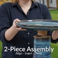 thumbnail image 5 of Sunnydaze Freestanding Ceramic Outdoor Bird Bath, Glazed, UV-Resistant Galaxy Blue Finish, 5 of 16