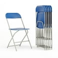 thumbnail image 2 of Emma + Oliver Folding Chair - Blue Plastic – 6 Pack 650LB Weight Capacity - Event Chair, 2 of 15