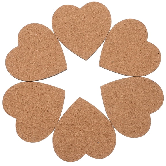 unbranded  6 Pcs Heart Shaped Cups for Drinks Coasters Absorbent Cork Reusable Beautiful