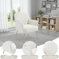 thumbnail image 3 of Velvet Accent Chair,Modern Upholstered Armchair Chairs,Single Sofa Armchair with Metal Legs for Living Room,Bedroom,Office,Beige, 3 of 8