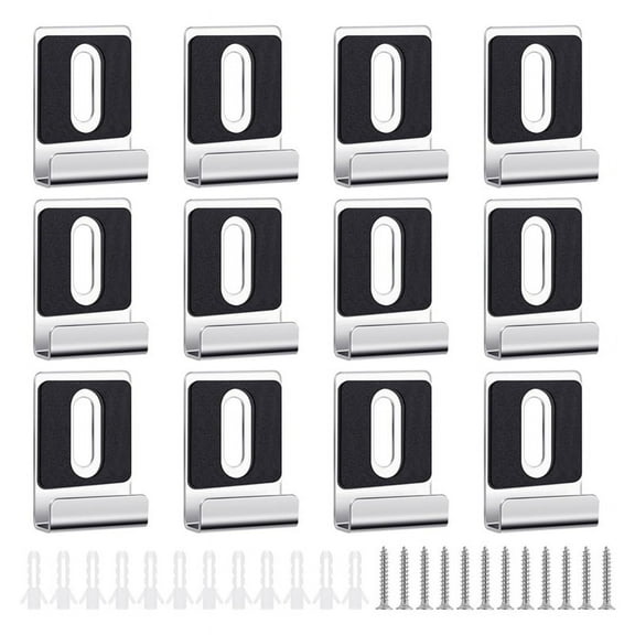 12Pcs Metal Mirror Clips Holder Kit,Mirror Hanging Clips with Screw , for Wall Mountin y21748