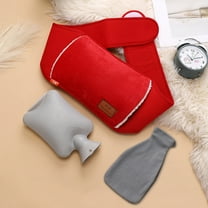 Fnyoxu Hot Water Bag, Hot Water Bottle Rubber Warm Water Bag Pouch with Soft Waist Cover for Neck and Shoulder, Back,Hand, Legs, Waist Warm