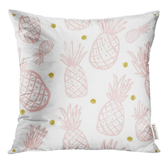 BSDHOME Yellow with Pineapple Vintage for Your Pineapples Rose Quartz Modern Color Gold Pink Pattern Colorful Pillow Case 18x18 Inches Pillowcase