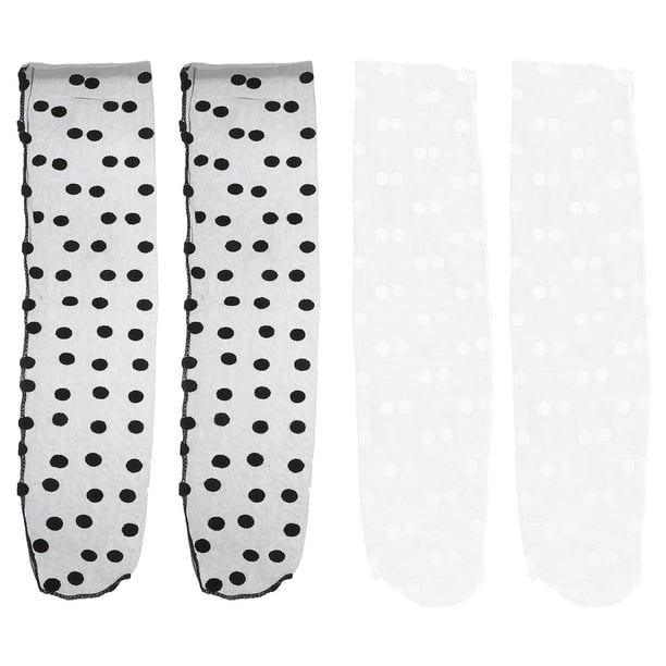 2 pares de calcetines delgados decorativos de los calcetines creativos de tuls de terciopelo de terciopelo