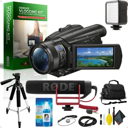 Image of Sony 4K Camcorder Intl Model Complete Vlogging Equipment Kit