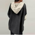 thumbnail image 3 of Byworldtasic Womens Oversized Sweatshirts Womens Loose Fit Casual Long Sleeve Button Hooded Sweatshirts Hoodies with Pocket, 3 of 5