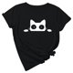 thumbnail image 2 of ICHUANYI Clearance Women's Summer Fashion Loose Round Neck Cute Print Short Sleeve Top T-Shirt(Black, XXL) ICHUANYI WER2023081115884, 2 of 7