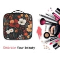 thumbnail image 6 of FORMRS Travel Makeup Bag Large Capacity Train Case Cosmetic Organizer with Adjustable Dividers, Red Flowers Pattern, 6 of 8