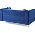 thumbnail image 4 of Navy Blue Velvet Loveseat Sofa for Small Spaces, Modern 2-Seater Couch with Comfortable Foam Cushions, 4 of 5