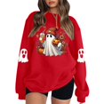thumbnail image 2 of Halloween Sweatshirts for Women 2025 Long Sleeve Crewneck Cute Boo Ghost Graphic Sweatshirt Pullover Tops, 2 of 6