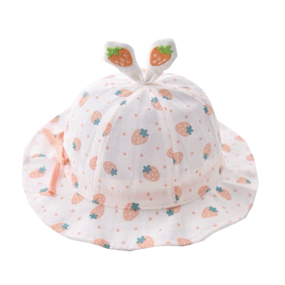 NOKIO Baby Autumn Lightweight Sun Hat, Baby Sun Protection Bonnet, Baby Breathable Sun Hat, Hat Summer Sun Hat Girl Breathable Large Brim Hat Fisherman Hat Sunscreen Sun Hat Cartoon Strawberry
