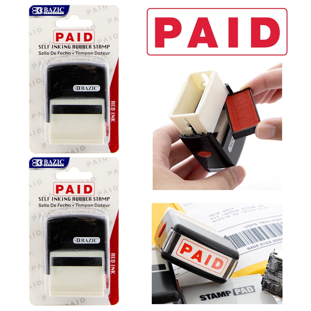 Office Mate Self Inking Stamps Red Ink Rubber Stamp Can Refill Free Shipping 