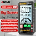 thumbnail image 2 of ANENG 616 Smart Digital Multimeter Auto 6,000 Counts NCV Universal Meter True RMS Handheld Multifunctional Tester Voltmeter Ammeter with Backlight Flashlight ACDC Voltage & Current Resistan, 2 of 7
