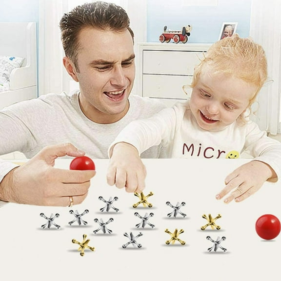 Game Ball Set 10X Jacks Metallic Jacks and Bouncy Ball Set Game Prizes Party