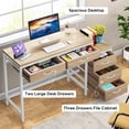 thumbnail image 2 of Tribesigns Computer Desk with 5 Drawers, Writing Desks Work Table with Reversible File Drawer Cabinet for Home Office, 2 of 7