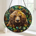 Black Bear Window Suncatcher, Stained Glass Woodland Art Decor, Rustic ...