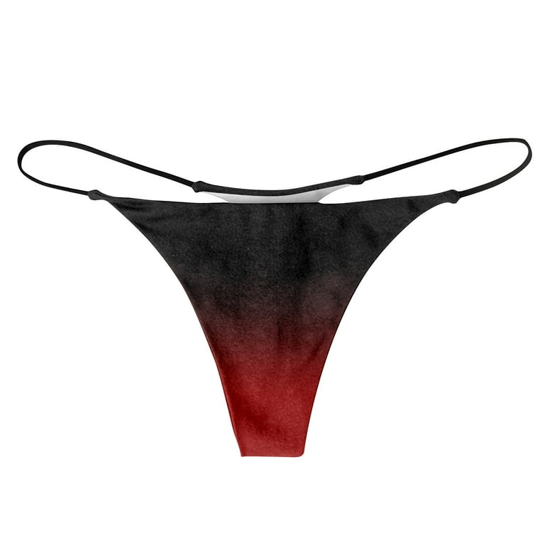 Sksloeg Thong Panties Panties No Show Thong Seamless Underwear Low Rise  Comfortable Microfiber Workout,Orange M